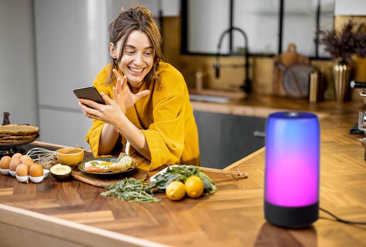 Immagine prodotto Luminea Set di 2 luci d'atmosfera intelligenti, LED RGB IC, 15 modalità, WLAN, nero