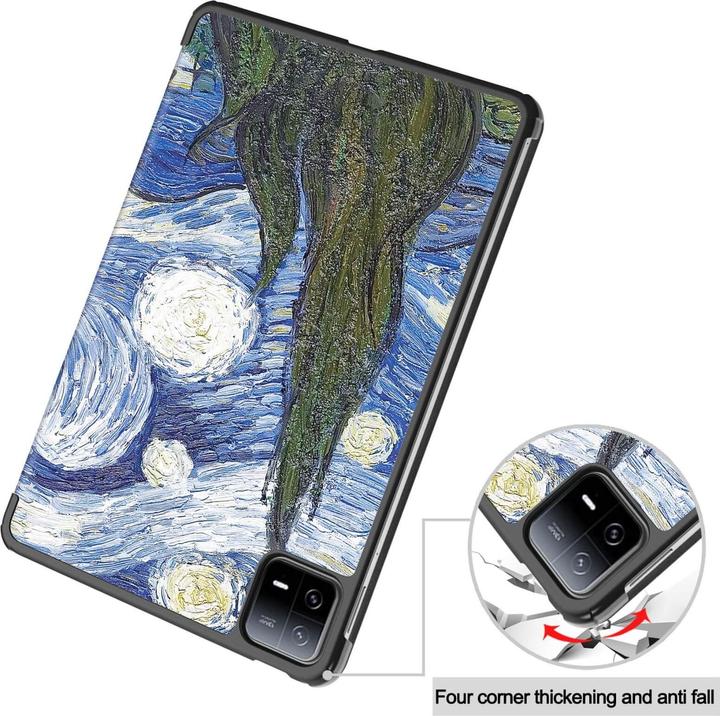 Actual product image Cover-Discount Xiaomi Pad 6 - Tri-fold Smart Case Night Sky (Xiaomi Pad 6, Xiaomi Pad 6 Pro)