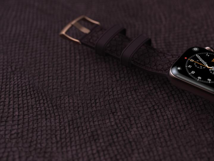 Actual product image Njord Eldur Watch Strap For (41 mm, 40 mm, Vegan Leather, Stainless steel fastener, Salmon leather)