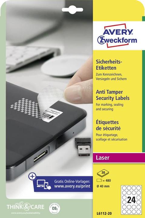 Image du produit Avery Étiquettes de sécurité