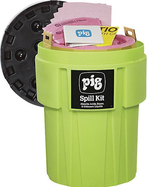 Image du produit Pig Kit d'urgence dans un conteneur à haute visibilité de 360 l, version chimique, absorbe 236,8 l. (1 pièce(s))