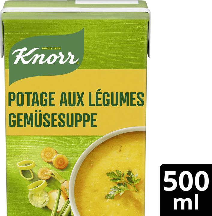Produktbild Knorr Gemüsesuppe Kombiblock, Suppe mit Broccoli, Rüebli & Lauch, Fertiggericht zum Aufwärmen (500 ml)