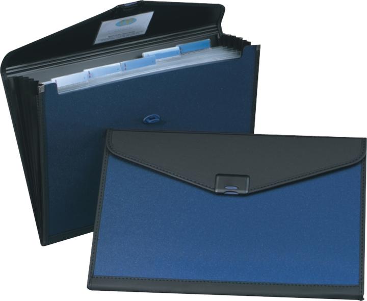 Produktbild Snopake Fächermappe 360x240mm 6-teilig blau/schwarz (A4, 1 x)