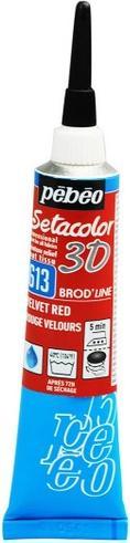 Actual product image Pebeo Setacolor 3D Brod'Line Effect (Velvet red, 20 ml)