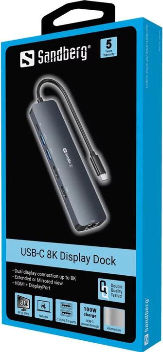 Produktbild Sandberg Multi Dock (USB-C, 6 Ports)