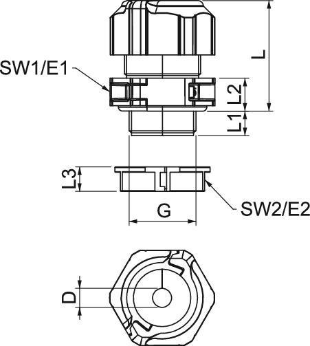 Produktbild OBO Bettermann BETTERMA V-TEC TB25 06-09 Kabelverschraubung, teilbar Dichteinsatz VTECTB250609