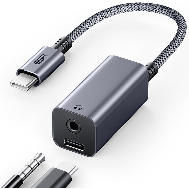 Actual product image ESR 2 IN 1 USB-C - Headphone Jack Adapter (USB Type C, 3.5mm jack)