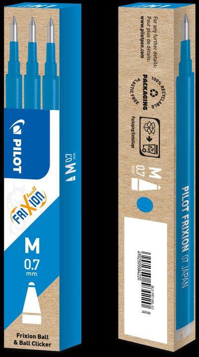Produktbild Pilot FriXion Refill Set à 3 himmelblau (Ersatzmine, Himmelblau, 0.70 mm)