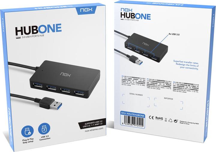Produktbild Nox Lite Hub One (USB-C, 4 Ports)