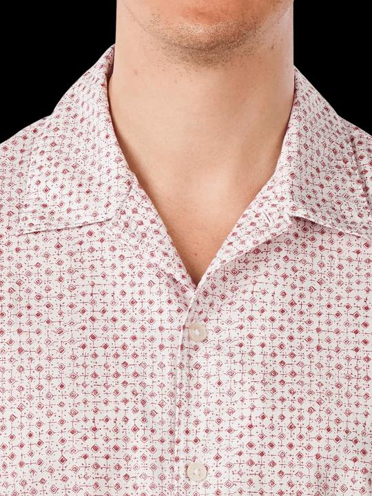 Produktbild Marc O'Polo Short Sleeve Shirt Minimal Print Multi/White Cot (L)