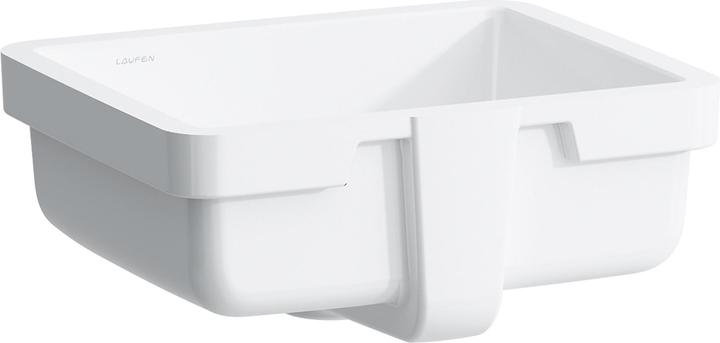 Actual product image Laufen Living City built-in washbasin from below, without tap hole, 400x335mm, white (450 mm, 400 mm)