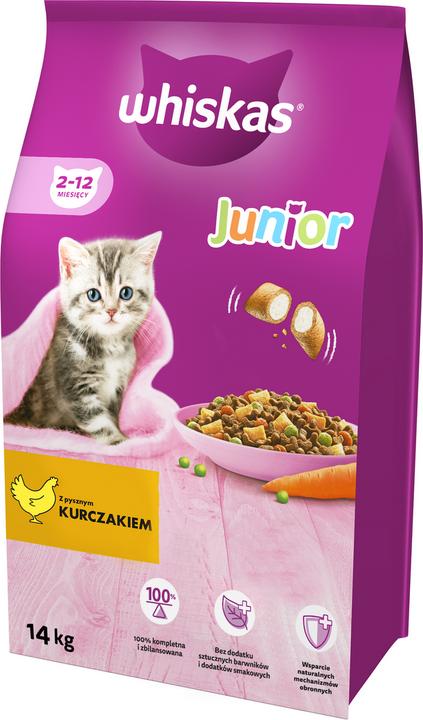 Actual product image Whiskas Junior dry food for kittens with chicken 14kg (Junior, 1 pcs., 14000 g)
