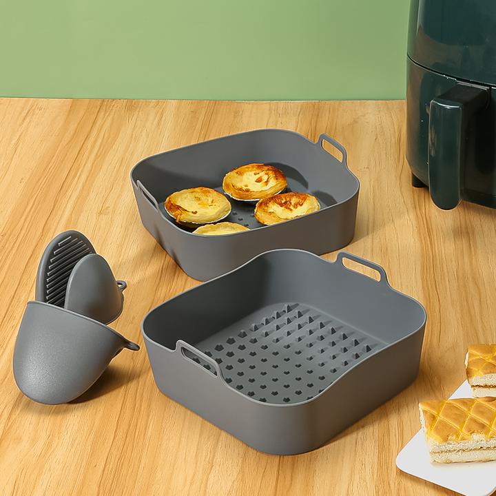 Immagine prodotto Scandinavian Collection Stampi in silicone per friggitrice, quadrati Ø22cm