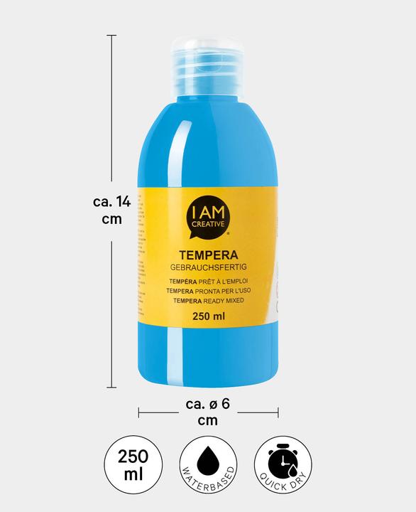 Immagine prodotto I Am Creative Tempera, pittura a tempera a base d'acqua, 250 ml (Blu, 250 ml)