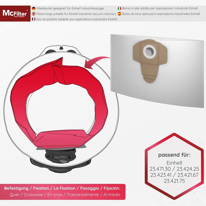 Actual product image Mc Filter 20 hoover bags DSM 37 (20 x)