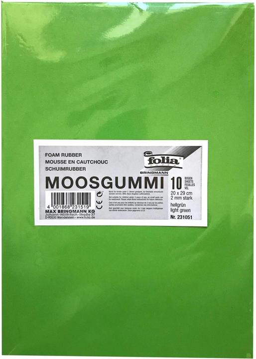 Actual product image Folia Foam rubber light green