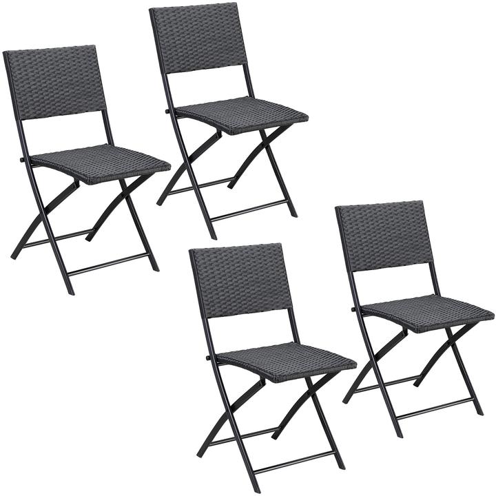 Casaria Poly-Rattan-Klappstuhl (4x Set)
