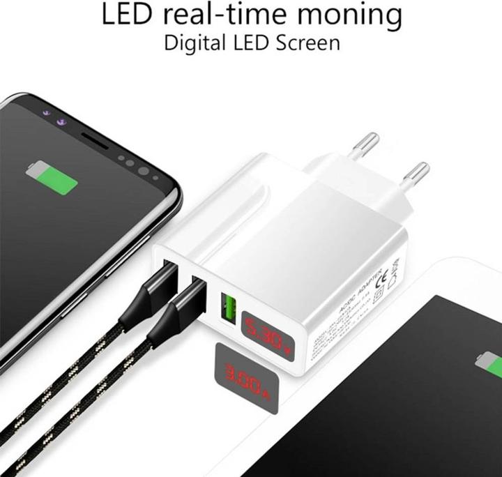 Produktbild Eaxus USB-Ladegerät 3-Fach mit Spannungsanzeige
