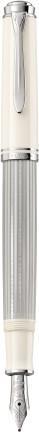 Productafbeelding Pelikan Vulpen M405 Zilver-Wit M Etui (Zilver-wit, 1 x)