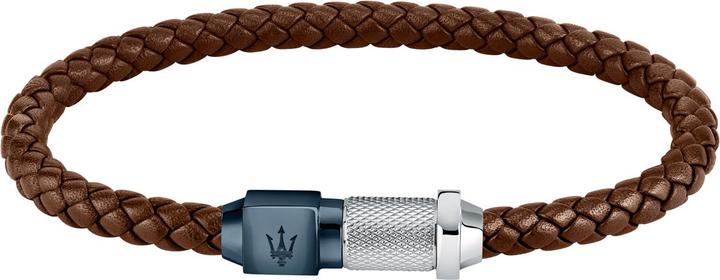 Actual product image Maserati Leather bracelet (21.50 cm, Stainless steel, Leather)