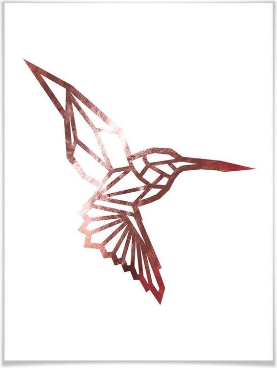 Immagine prodotto Trenddeko Colibrì Origami - ottica oro rosa (60 x 80 cm)