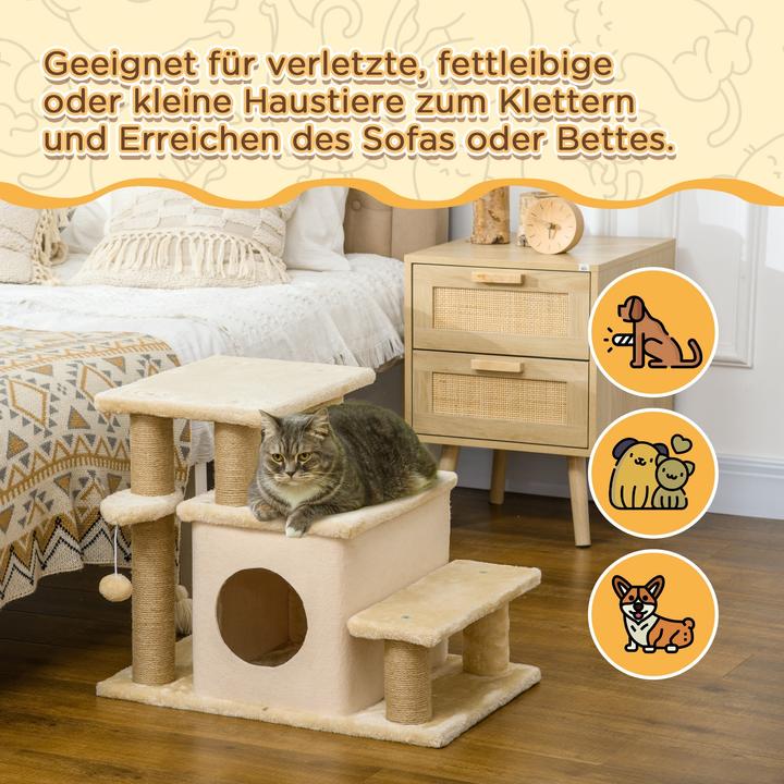 Actual product image PawHut Dog steps with hut (Dog, Cat, Foldable)