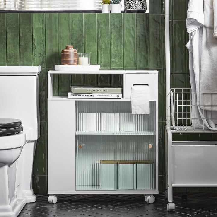 Produktbild SoBuy Nischenregal mit Glastür (20 x 60 x 71 cm)