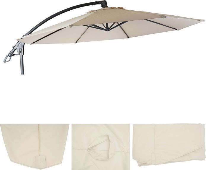 Image du produit Swisshandel24 Housse de rechange pour Deluxe Ampelschirm HWC-D14, housse de parasol ronde Ø 3m - crème sans flap