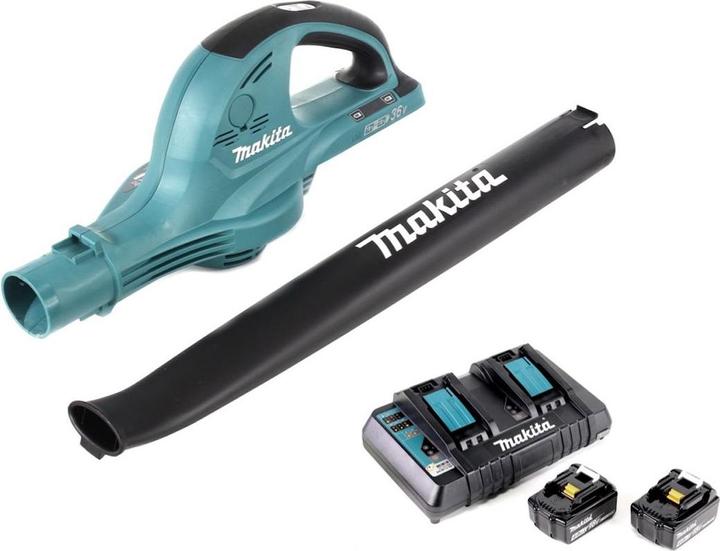 Actual product image Makita DUB 361 PM 2x 18 V / 36 V battery leaf blower + 2x BL 1840 B 4 Ah / 4000 mAh rechargeable (Rechargeable battery operated, Leaf blower)