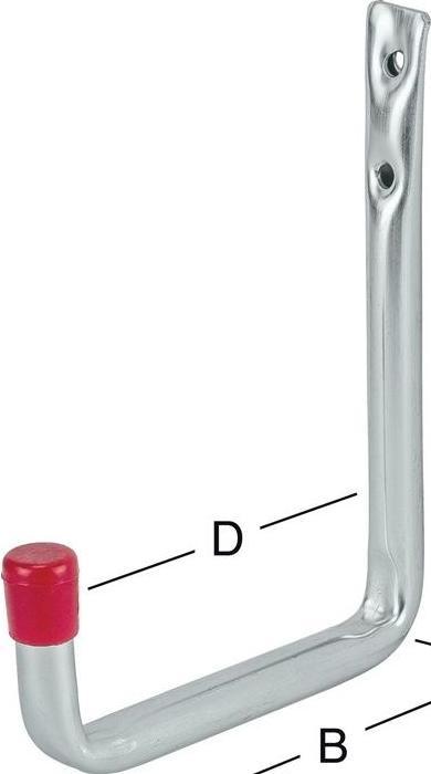 Actual product image Vormann Wall hook U-shape without rubber coating Projection 114 mm Galvanised steel