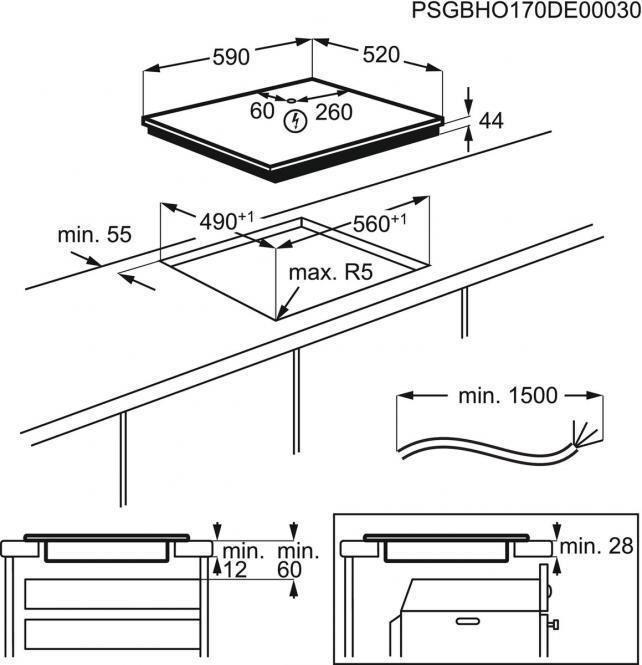 Actual product image Electrolux 60cm wide induction hob Hob2Hood LIL61434C