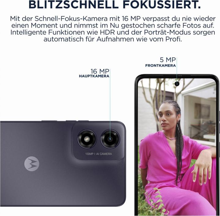 Actual product image Motorola Moto G04 (64 GB, Concord Black, 6.56", Dual SIM, 16 Mpx, 4G)
