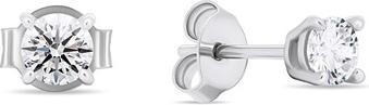 Brilio Silver - Silver stud earrings with clear zircons EA580/1/2/3/4W - Diameter: 0.7 cm