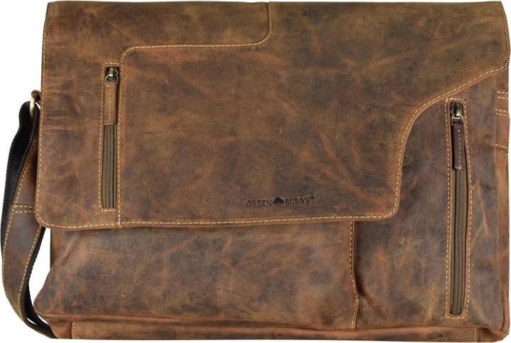 Greenburry Vintage Revolver Bag Umhängetasche Leder 40 cm