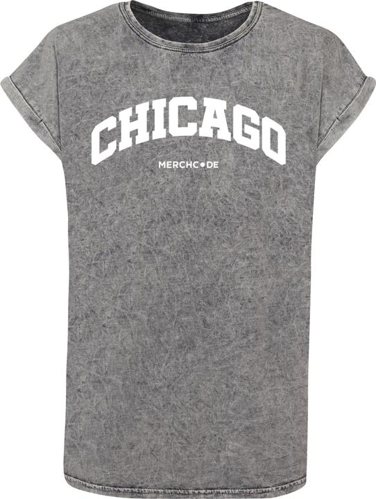 Actual product image Merchcode Ladies Chicago Wording - Acid Washed T-Shirt - 117981 (XL)