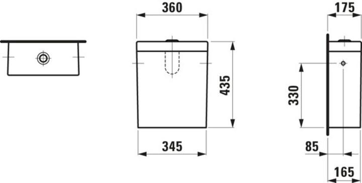 Produktbild Laufen Palomba Spülkasten, Zwei-Mengen-Spülung, Wasseranschluss setlich, H828802