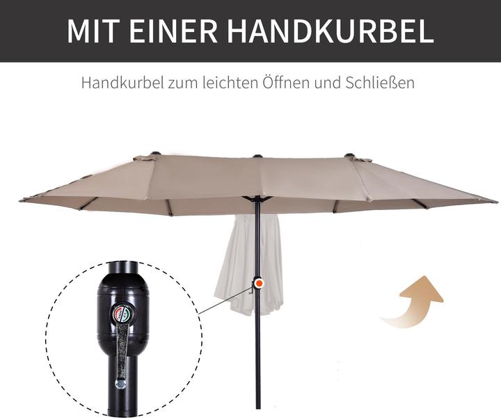 Image du produit Outsunny Parapluie de marché avec manivelle (2.70 m)