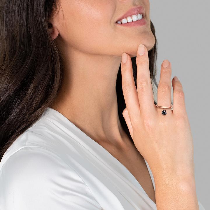 Image du produit Glanzstücke München Mesdames coeur argent sterling spinelle or rose - 32418 (8, 50, Argent 925)