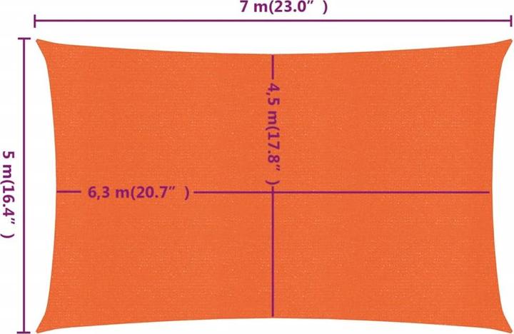 Produktbild VidaXL Sonnensegel 160 g/m² Rechteckig HDPE (5 x 7 m)
