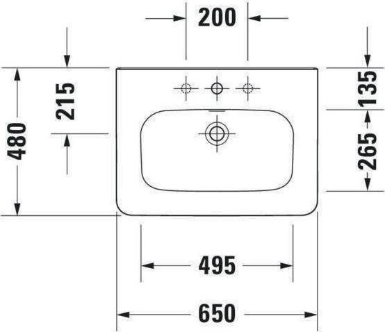 Produktbild Duravit Möbel-Waschtisch DuraStyle 65 cm weiss 2320650000 (480 mm, 650 mm)