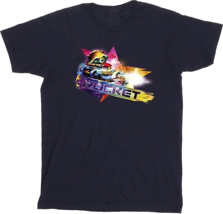 Actual product image Mens Guardians Of The Galaxy Abstract Rocket Raccoon T-Shirt (XXL)
