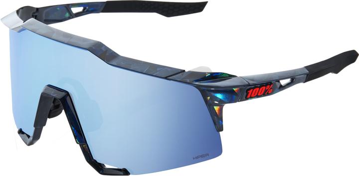 Actual product image 100% Glasses Speedccraft -Black Holographic -Hiper Blue Multilayer Mirro (Black, Ice blue)