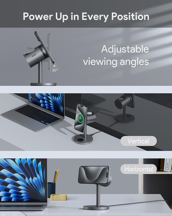Actual product image Aukey MagFusion 3-in-1 Pro (15 W)