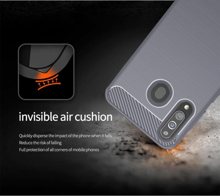 Actual product image Cadorabo TPU Ultra Slim carbon stainless steel Combi Cover (Samsung Galaxy A20s)