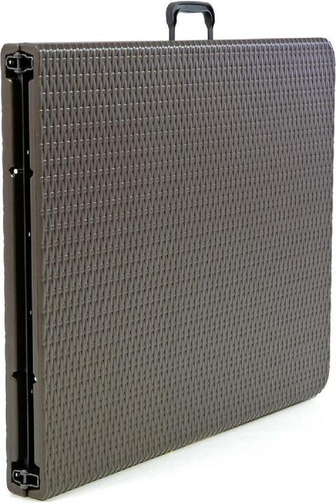 Actual product image VCM Gartengarnitur 1 Tisch 2 Bänke klappbar Rattanoptik Bierzeltgarnitur 180cm braun (25 cm)