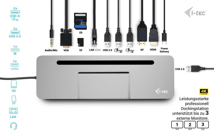 Immagine prodotto i-tec Ergonomic 4K (USB-C, 3 Porti)