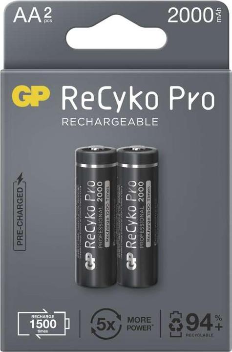 Actual product image GP Batteries Battery GP 2 x batteries aa/r6 GP recyko pro ni-mh 2000mah 210aahcb-5eb2 (2 pcs., AA, 2000 mAh)