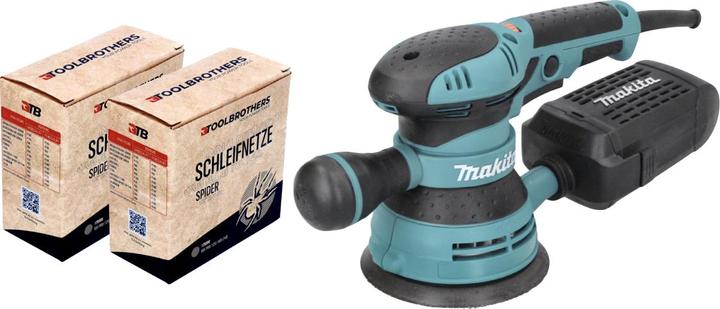 Actual product image Makita BO 5041 Random orbit sander / grinder 300 W 125 mm + 2x Toolbrothers SPIDER Mains grinder (Eccentric grinder, 300 W)