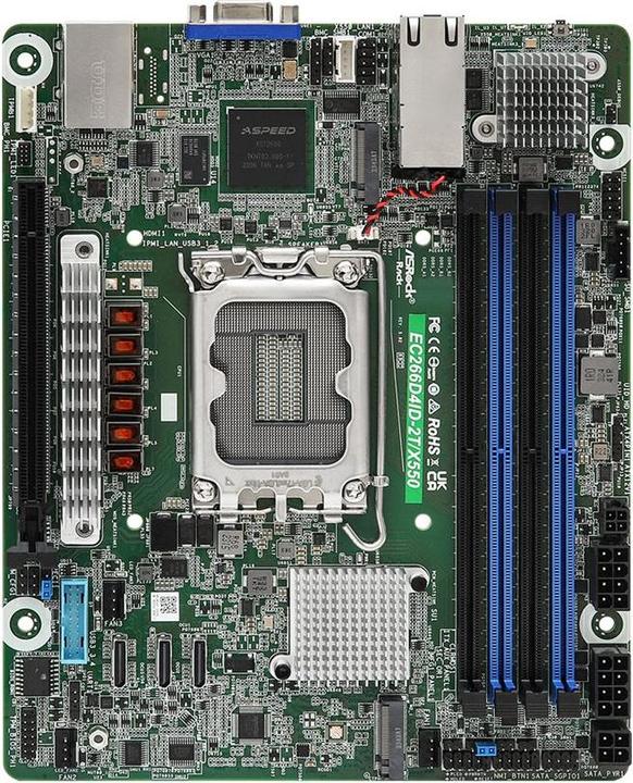 AsRock Scheda madre EC266D4ID-2T/X550 mini-ITX Socket 1700 solo DDR5 Singola (LGA 1700, Mini-ITX)