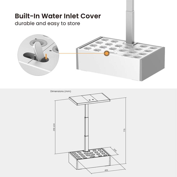 Produktbild Wiltec Indoor Gartensystem weiss Kräutergarten Mini Garten für drinnen LED